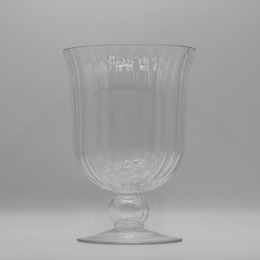 GV-V-004 Glasvase Vintage gerippt mit Fuß