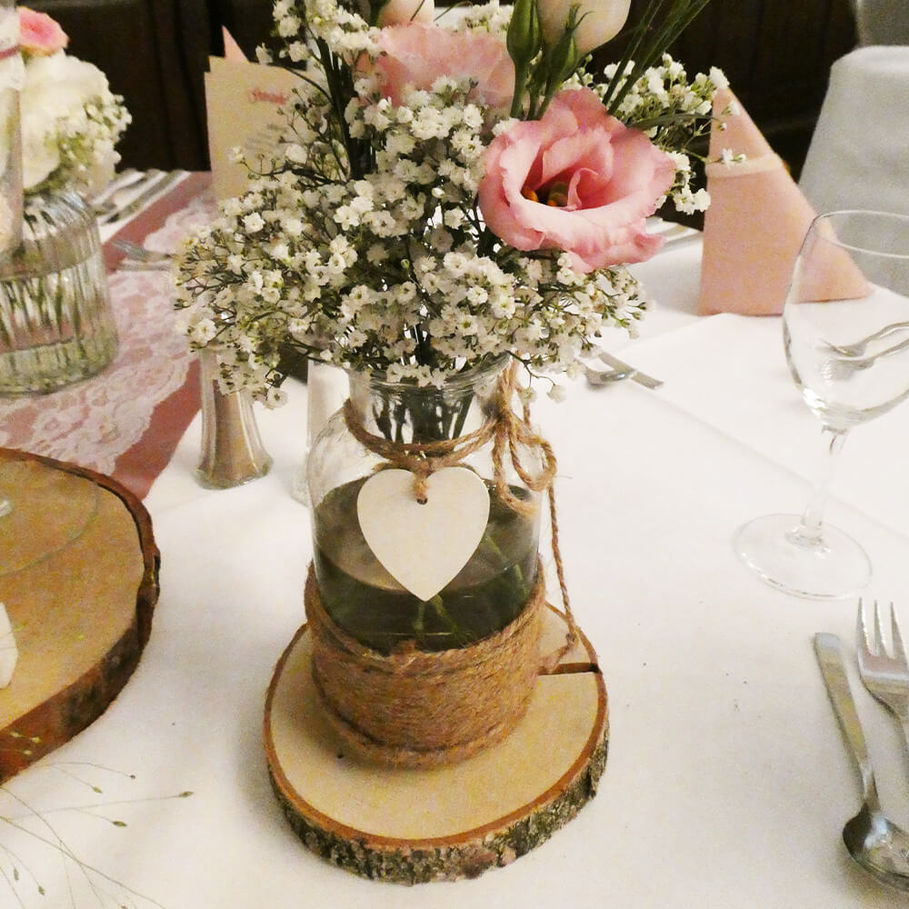 GV-VJ-1 Vintage Glasvase mit Jute