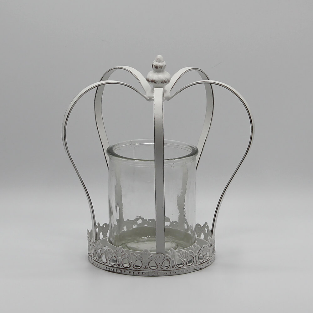 MT-K-002 Glasvase Krone Vintage beige