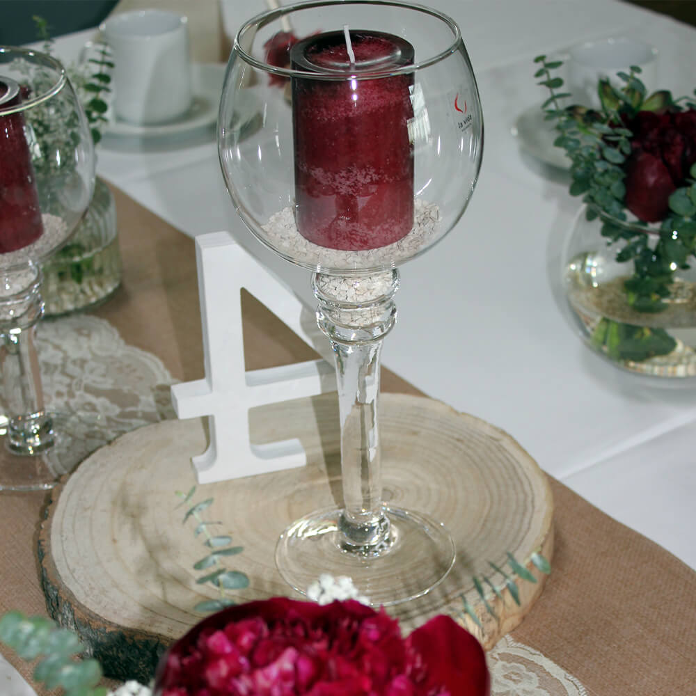 GV-P-001 Glasvase "Windlicht Kugel Bella Pokal" klar