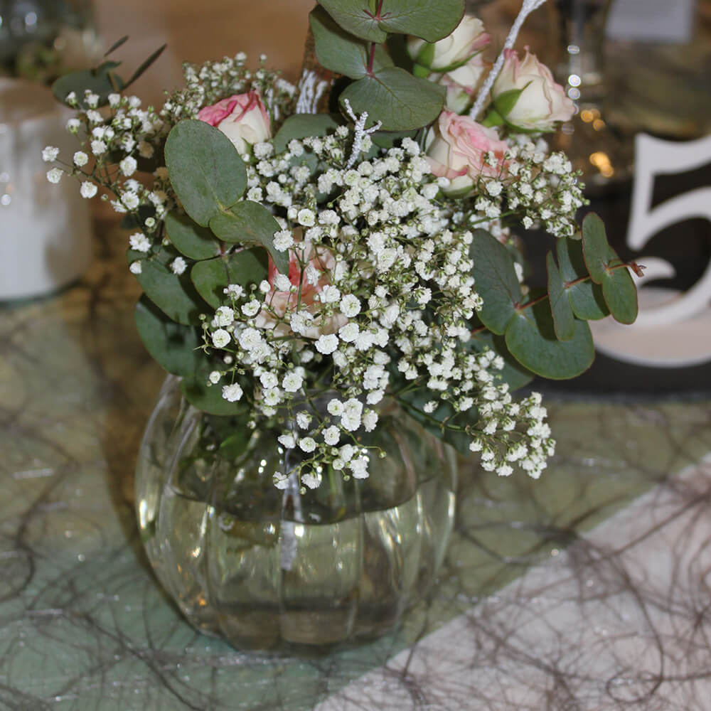 GV-V-005 Glasvase Vintage gerippt rund