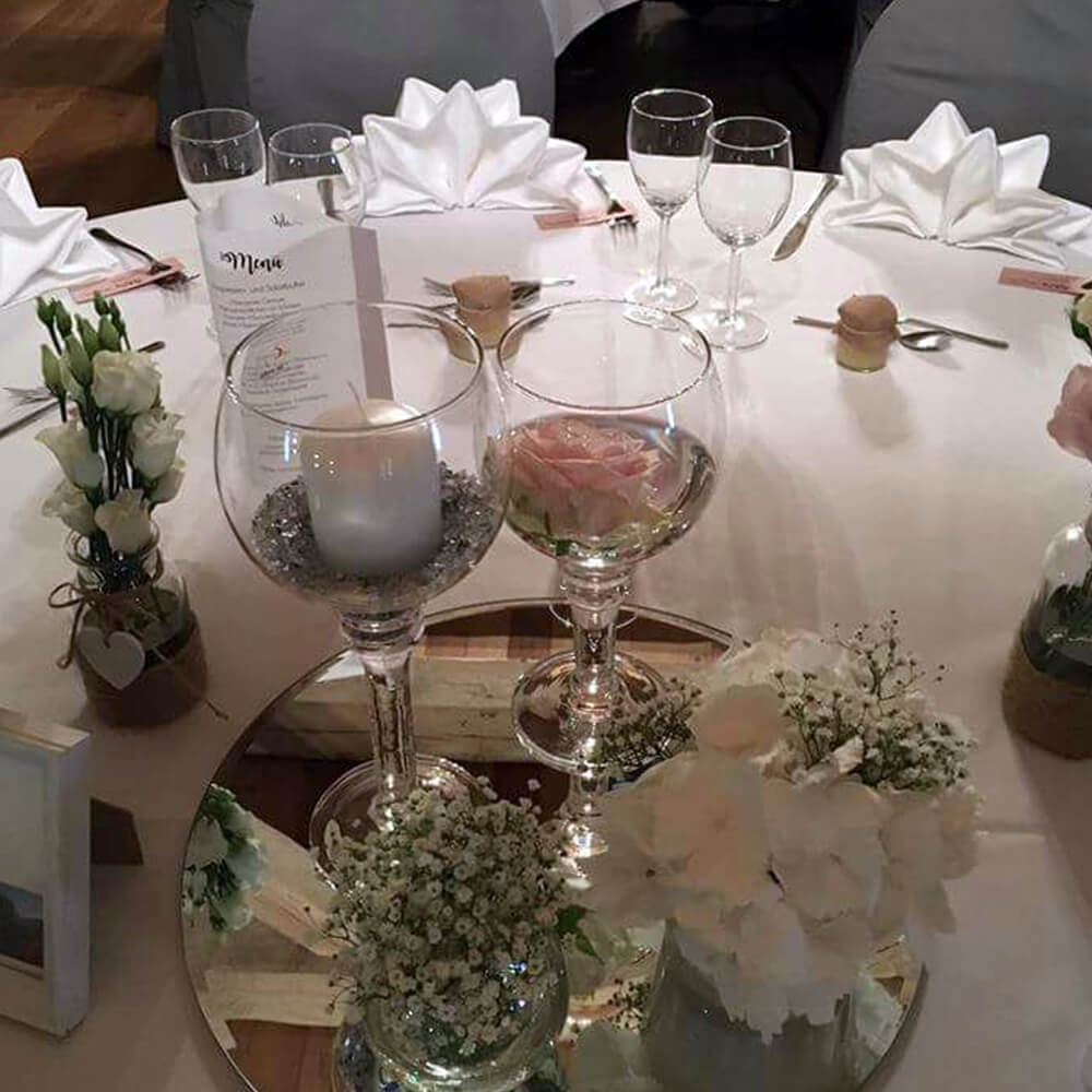 GV-P-001 - 002 Glasvase Windlicht Bella Pokal Dekorativ