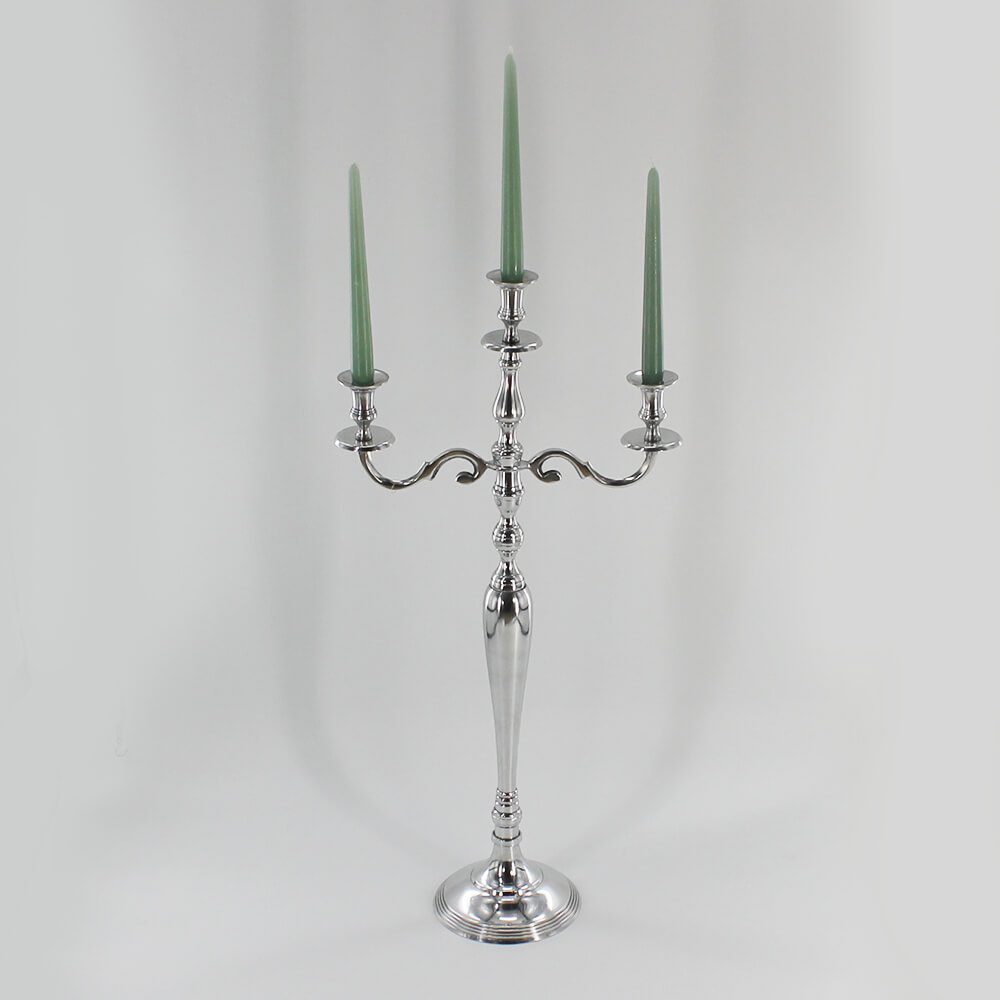 KS-S-005 Kerzenständer silber für Stabkerzen 3-armig