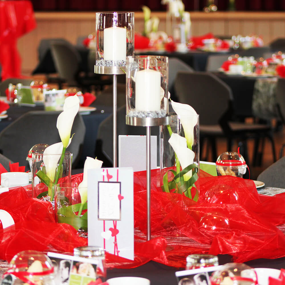 KS-M-001 Moderner Kerzenständer silber ohne Glaseinsatz im Set erhältlich