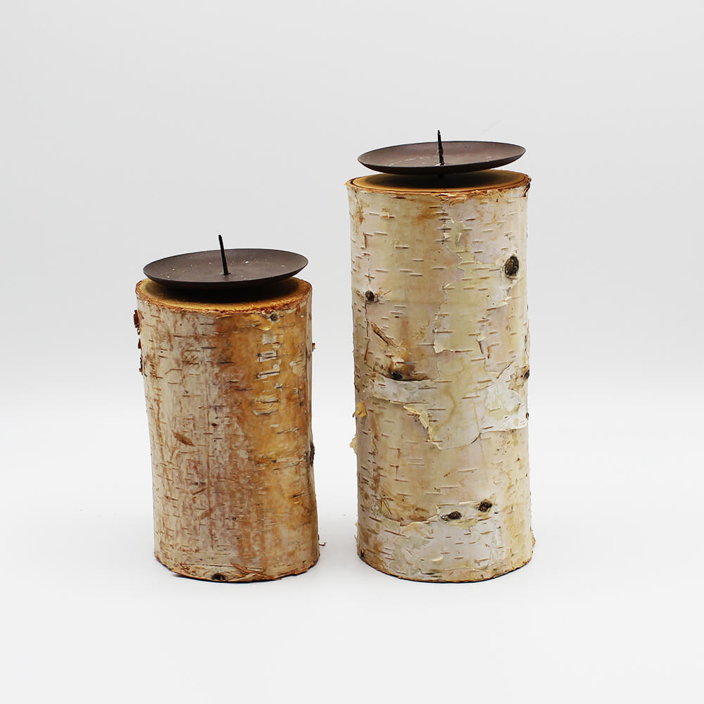 KH-B-001 und 002 Birken Kerzenhalter