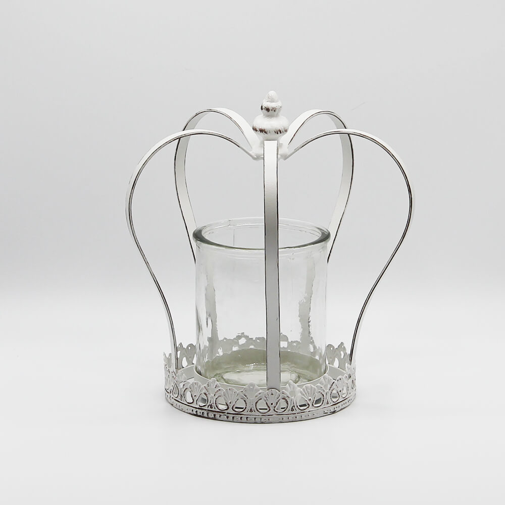 MT-K-002 Windlicht Metallkrone Vintage