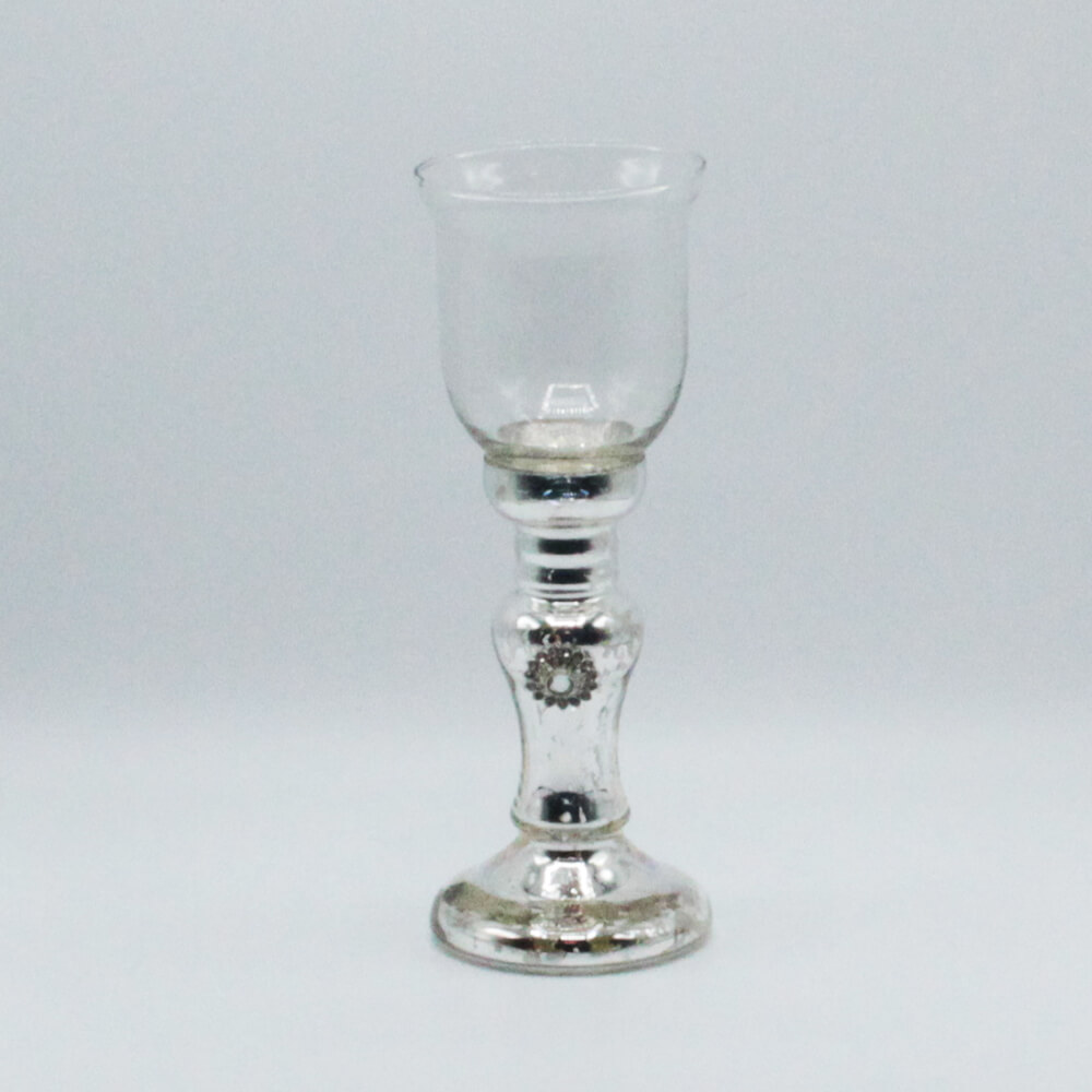 WG-B-001 Kerzenständer Windlichtglas Sophia Bauernsilber