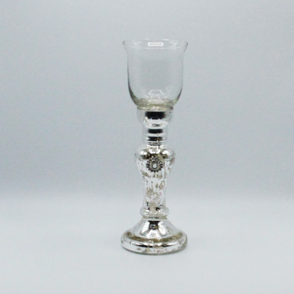 WG-B-002 Kerzenständer Windlichtglas Sophia Bauernsilber