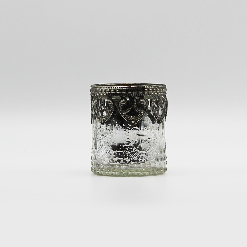 WG-BE-003 Teelichtglas Becher mit Ornament