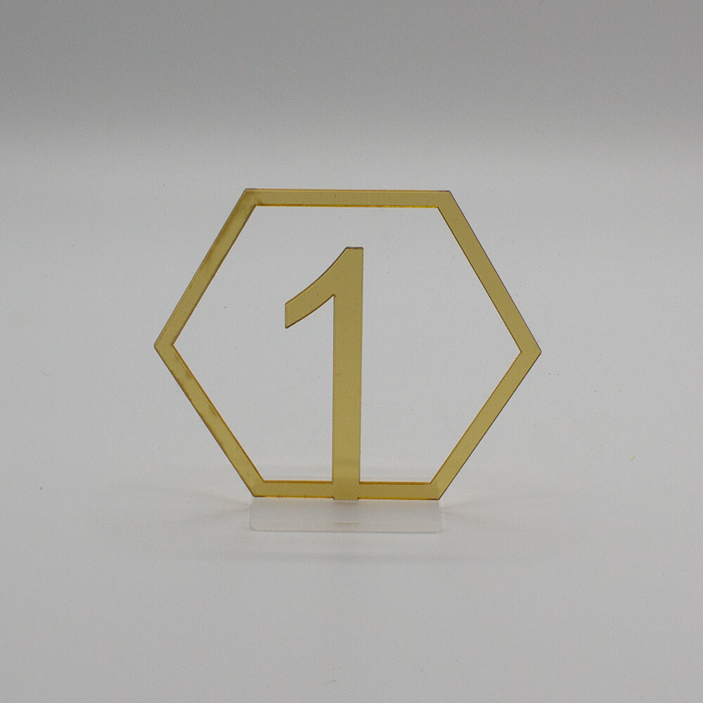 GEO-002 Tischzahlen geometrisch in gold