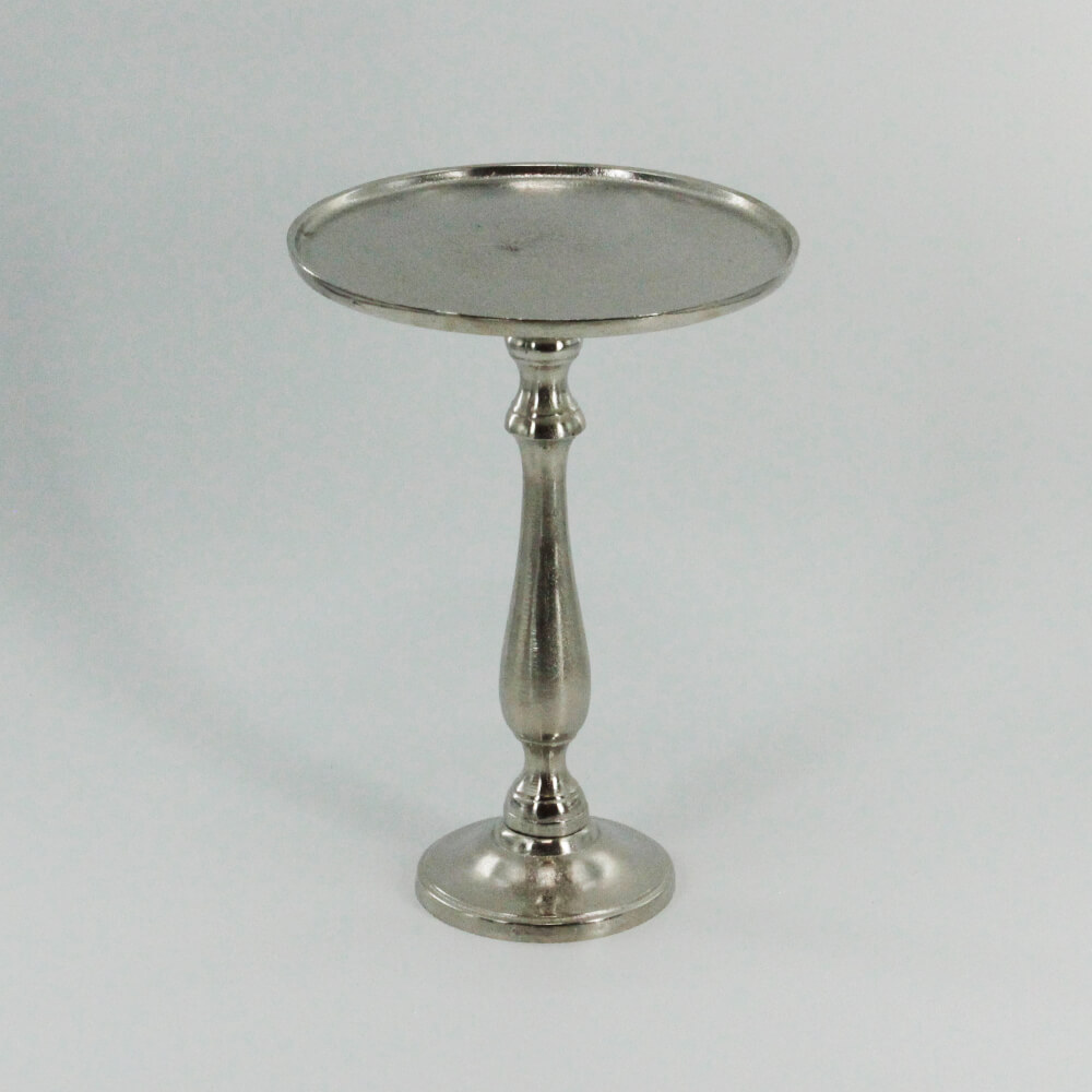 MS-F-001 Metallteller Alu silber auf Fuß