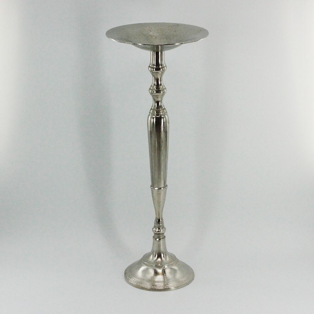 MS-F-002 Metallteller Alu silber auf Fuß