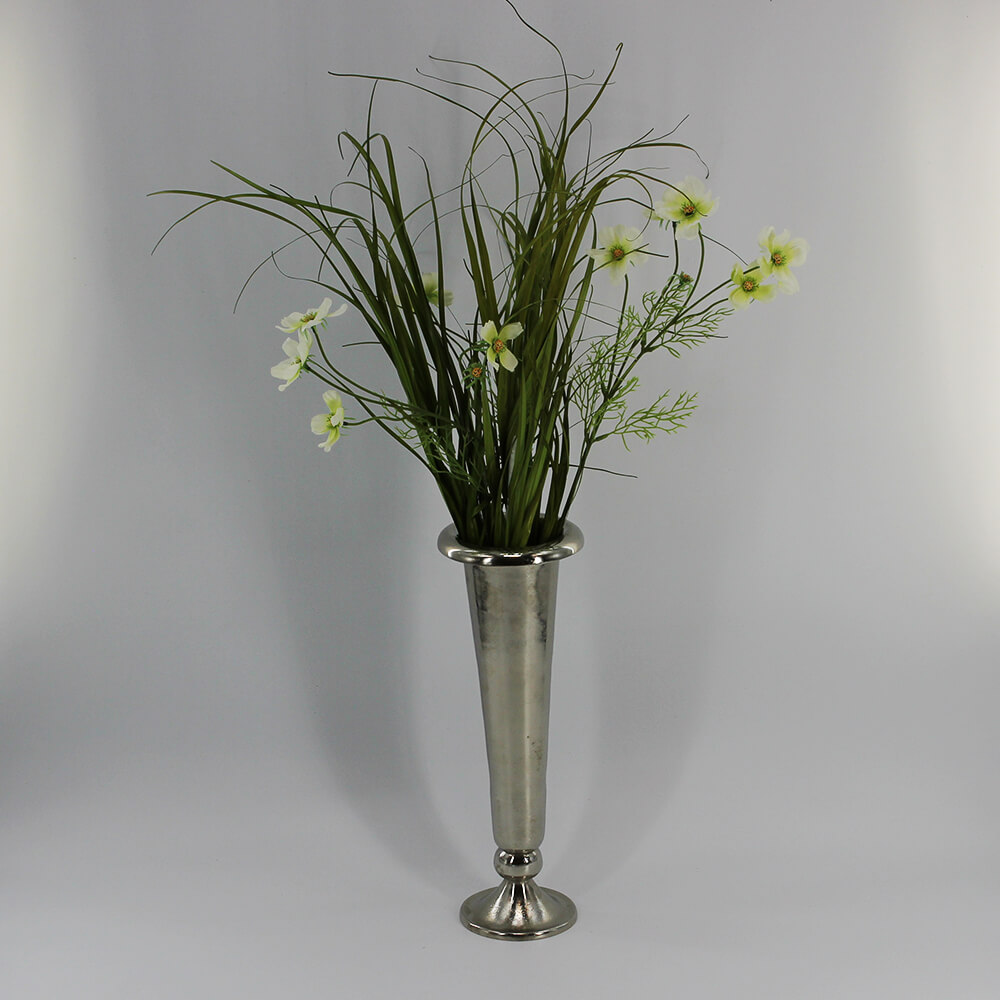 MTP-004 Metallvasen silber auf Fuß