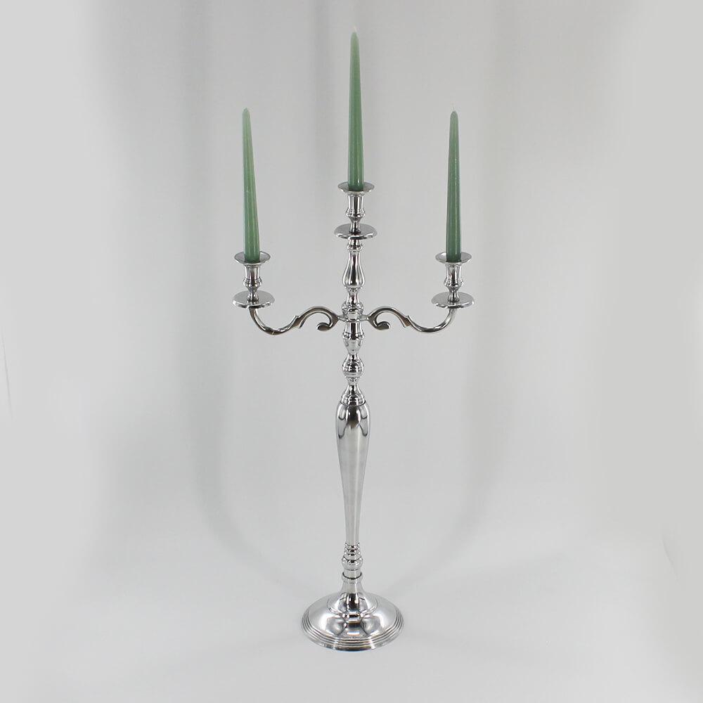 KS-S-005 Kerzenständer silber für Stabkerzen