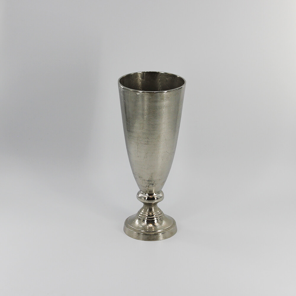 MTP-001 Metallvase silber - Pokal auf Fuß