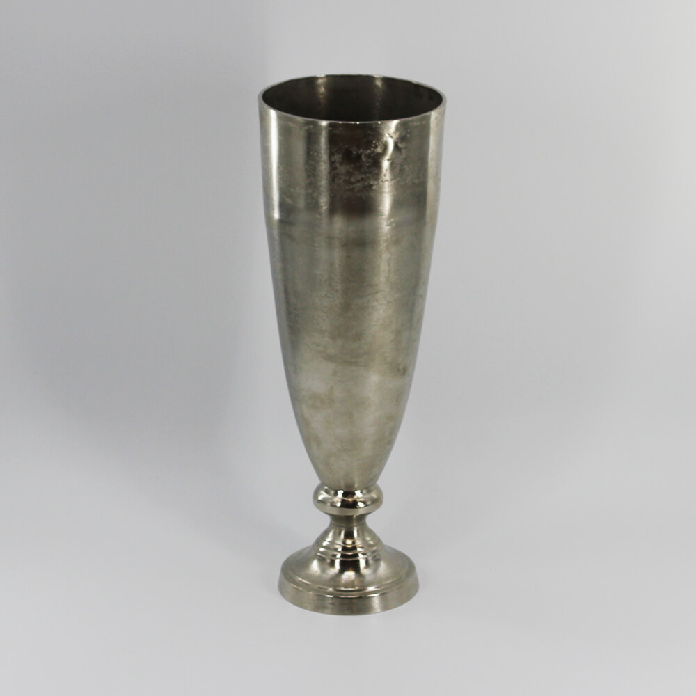MTP-002 Metallvase silber - Pokal auf Fuß