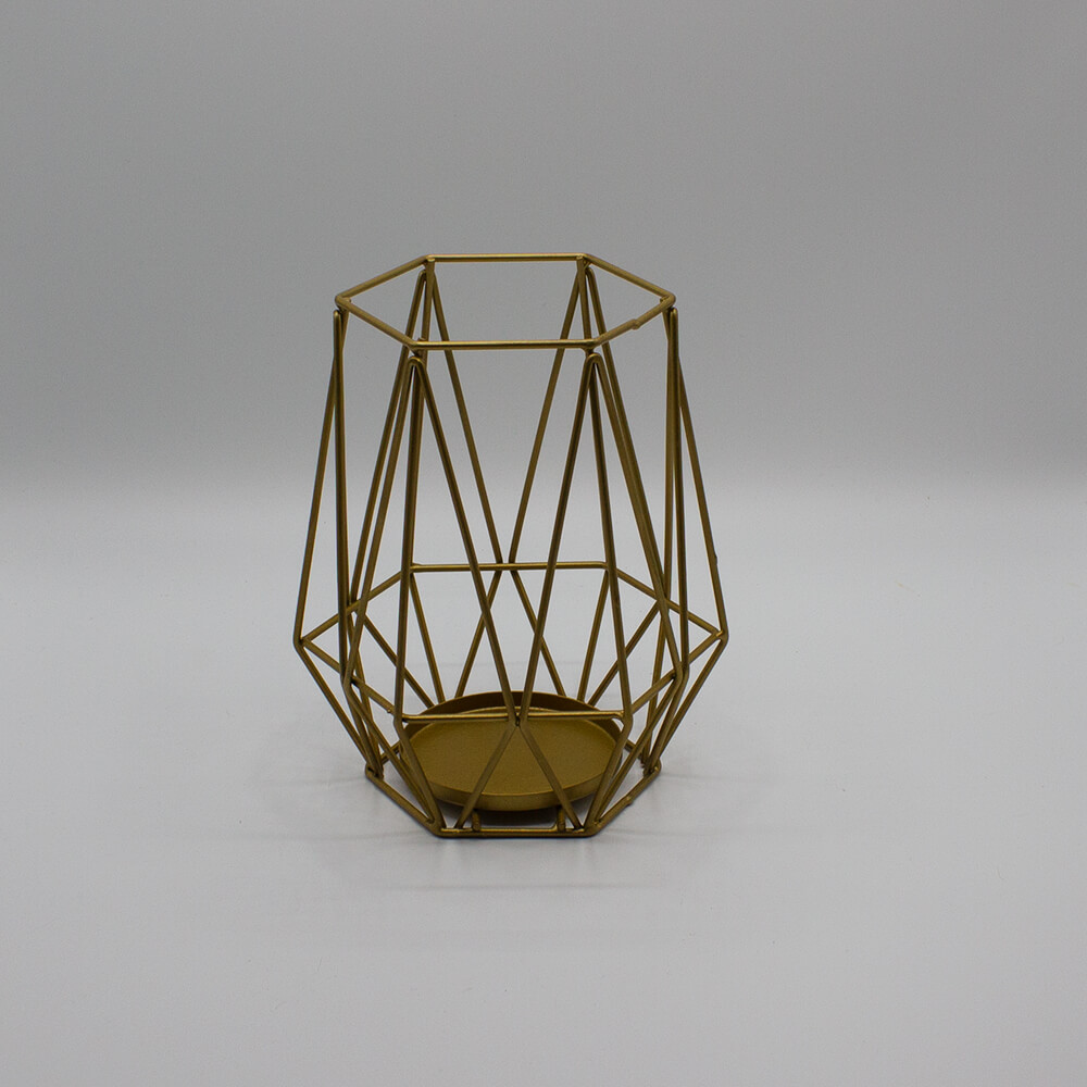 GEO-001 Windlicht geometrisch in gold