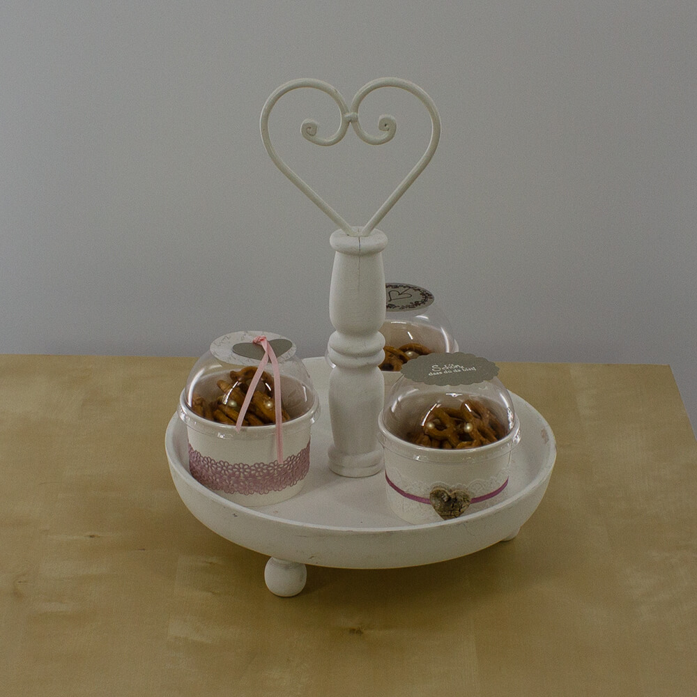 Etagere 004 - Holz weiß einstöckig