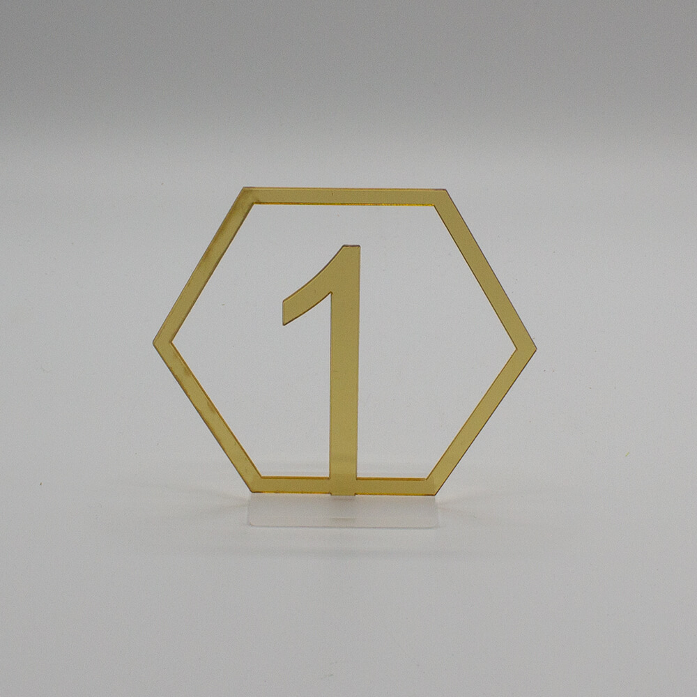 GEO-002 Tischzahl geometrisch in gold