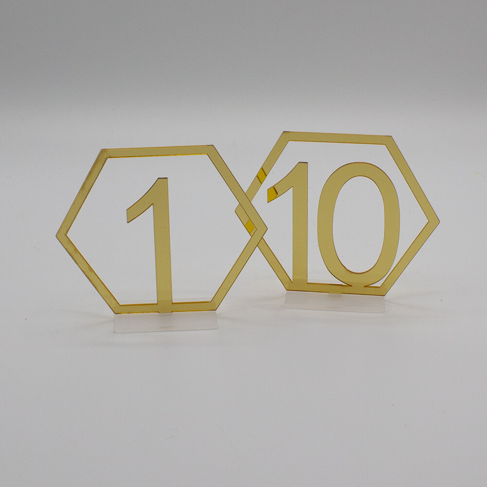 GEO-002 Tischzahlen geometrisch in gold